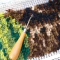 Latch Hook Rug Making Tools DIY Hooking Knitting, White Blank Canvas Mesh. 