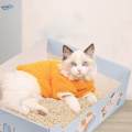 Cat Litter Tray Kitty Waterproof Travel Toilet Thick Blue39x29x12cm. 