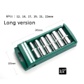 6 Pieces Of 1/2Inch External Socket with Long Hexagonal Socket. 