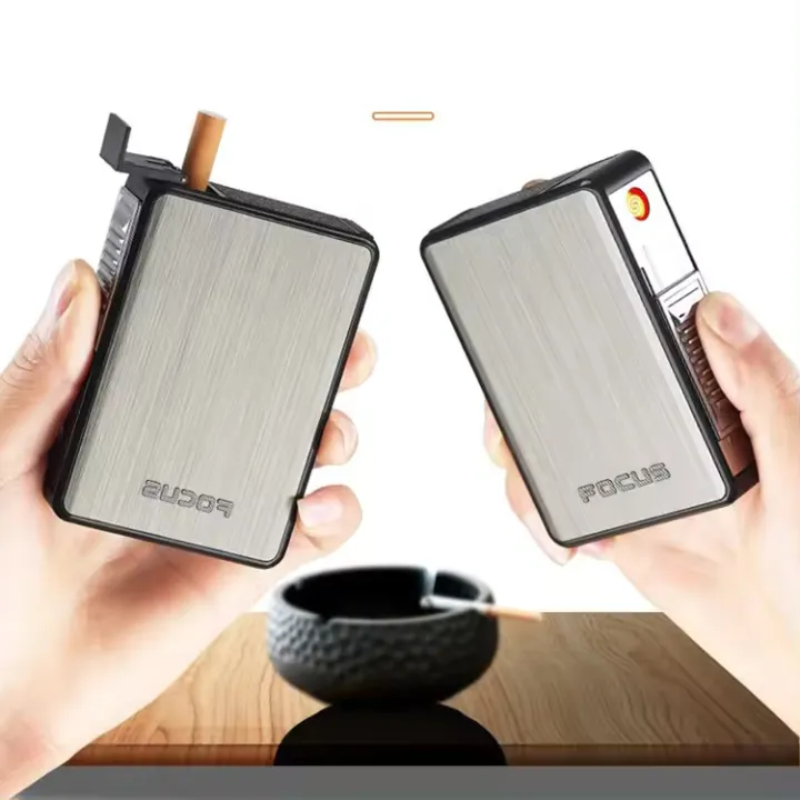 FOCUS%20ID-YH065%20Usb%20Coil%20Lighter%20Automatic%20Pop%20Up%20Cigarette%20Cases,%20Waterproof%20Cigarette%20Storage%20Box,%20Plasma%20Arc%20Lighter,%20Plastic%20Tobacco%20Holder%20Box,%20USB%20Charge%20-%20Image%202