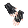 Fingerless Men Gloves PU Leather Motor Punk Gloves Male Mittens Black Half Finger Outdoor Tactical Mens Leather Driving Gloves-MINETTE.