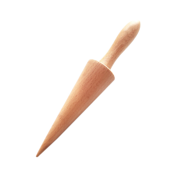 Ice Cream Waffle Cone Roller, Strong and Smooth Cone Roller, Wooden Pizzelle Cone, Handle Waffle Cone Shaped Tool