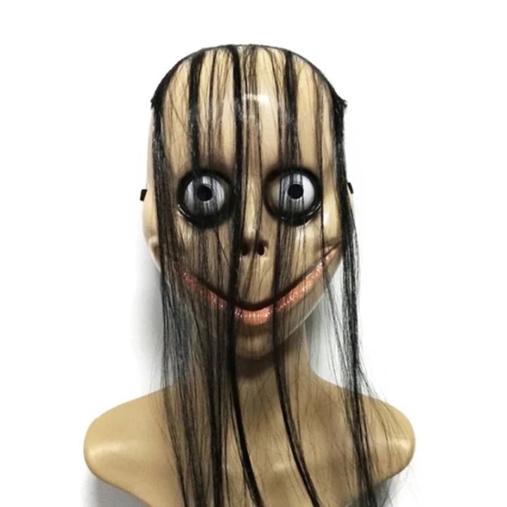 New%20Halloween%20Horror%20With%20Long%20Hair%20Mask%20Funny%20Mask%20V-shaped%20Mouth%20Mask%20With%20Hair%20Female%20Ghost%20Mask%20Roleplay%20MoMo%20Mask%20-%20Image%202