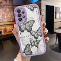 BILI for Samsung Galaxy A33 5G Cover Sketch Butterfly Lens Protection Soft PU Leather Phone Cases. 