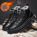 【selevn roind】 Men Boots Winter High Top Leather Shoes Fashion Cotton Shoes Fashion Ankle Boots Business Casual Outdoor Shoes Male Sneakers New.