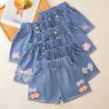 New Summer Children's Shorts Jeans Girls Solid Color Jeans Casual Loose Kids Pants Clothes Fashion Girl Pants Jeans 3-10 Years.