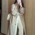 Early Spring Trench Coat for Women2022New Spring and Autumn Khaki Small Korean Style Autumn Mid-Length Black. 