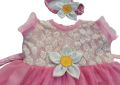New Baby Girls Fashionable Premium Quality Beautiful Party Dress With HAIR BAND One Piece Baby Dress for 1-7. 