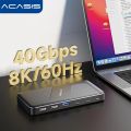 Acasis Thunderbolt Hub 40Gbps 11 Ports Docking Station USB-C Hub Type-C Dock 8K@60HZ USB Expander For Macbook Pro.