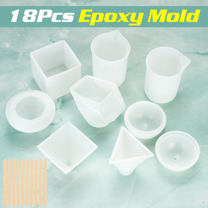 Conventional 18Pcs Epoxy Mould Silicone Mold for Diy Coasters Jewelry Home Decoration