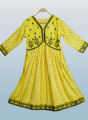 Stitched China Linen Fabric Embroidery Work Screen Print Long Gown Gol Jama for Women. 