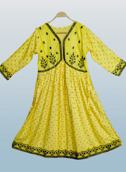 Stitched%20China%20Linen%20Fabric%20Embroidery%20Work%20Screen%20Print%20Long%20Gown%20Gol%20Jama%20for%20Women%20-%20Image%202