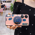 For OPPO Reno 8T 4G Case Camera Cute Cartoon Silicone Couple Stand Holder Bracket Soft for OPPO Reno 8T 4G Back Cover.