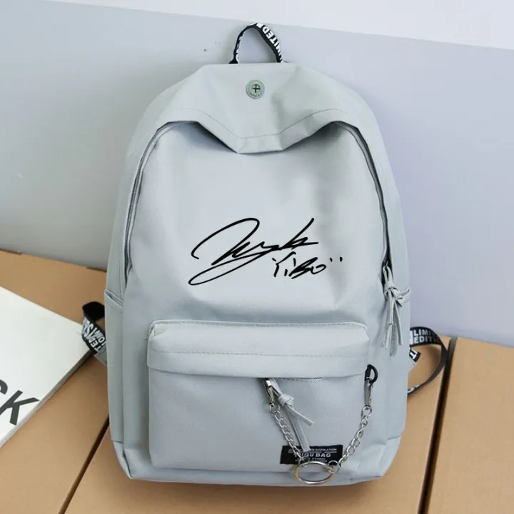 Wang%20Yibo%20Signature%20Peripheral%20Support%20Same%20Style%20Fashion%20Casual%20Trend%20Unisex%20Backpack%20New%20Student%20Schoolbag%20Backpack%20-%20Image%203