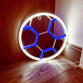 Qiunery Soccer Neon Sign For Bedroom, Battery/USB Powered LED Football Neon Lamp Sports Neon Sign For Home Bedroom Club Party Wall Hanging Decor.