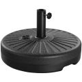 5 lbs Black Round Polyethylene and Iron Patio Umbrella Base with Fillable. 