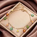 Fashion Korean Sweet Daisy Flower Bracelets For Women Girls Minimalist Enamel Sunflower Aesthetic Bracelet Wedding Party Jewelry. 