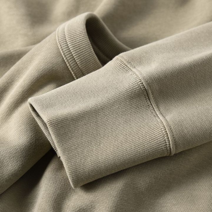 350gHeavy%20Khaki%20round%20Neck%20Solid%20Color%20Hoodie%20WomenoversizeLoose%20Coffee%20Color%20Couple%20Long-Sleeved%20Shirt%20Men's%20Autumn%20-%20Image%204