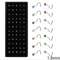40/60pcs Stainless Steel Crystal Nose Ring Set Women Surgical Steel Nose Piercing Set ear bone needle Studs Body Jewelry.