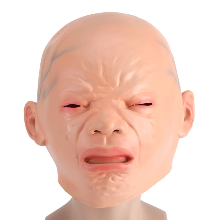 Creepy Cry Baby Full Head Face Latex Mask Halloween Party Festival