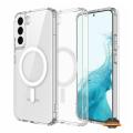 Samsung Galaxy S22 Magnetic Clear Case Wireless Charging Shockproof Cover.
