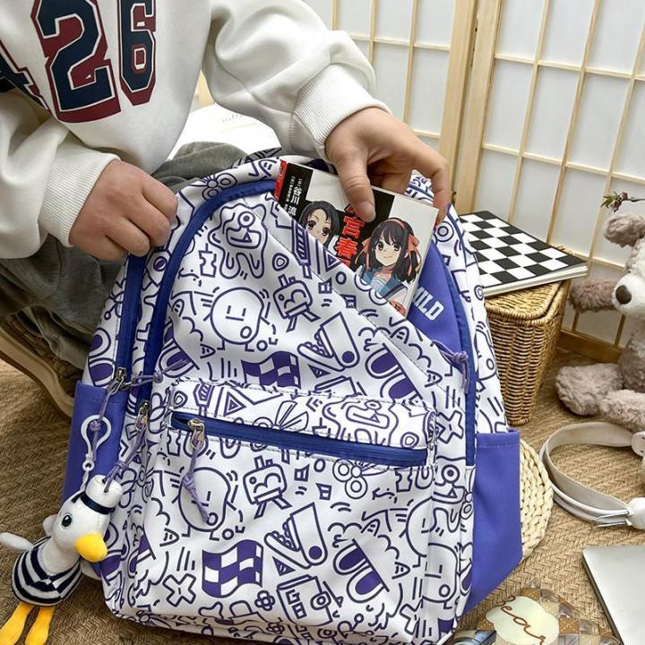 Large%20Capacity%20High%20School%20and%20College%20Student%20Graffiti%20Harajuku%20Hongkong%20Style%20Schoolbag%20Female%20Japanese%20Korean%20Korean%20Style%20Mori%20Style%20Men's%20Backpack%20-%20Image%203