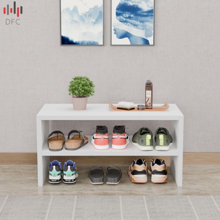 Open Shoe Rack with Shelves Storage for Living Room Home Office MDF ...