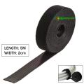 5M x 2cm Back to Back Velcro Cable Organizer Tie Hook and Loop Velcro Tape Reusable Fastening Wire Holder (Black).