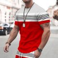 2023 New Men's T-shirt Checked Printed Oversized Loose Men's Top Holiday Casual Clothing Daily Outing Short-sleeved T-shirt Soft Loser Lione.