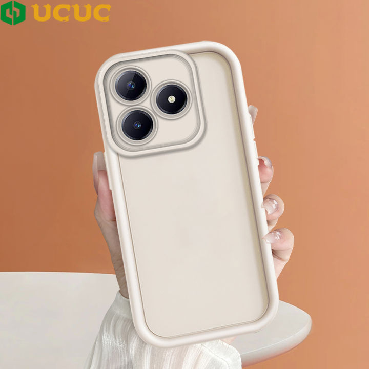 UCUC for Realme C63 Back Cover Solid Color Ladder Camera Soft Rubber Protection Phone Case