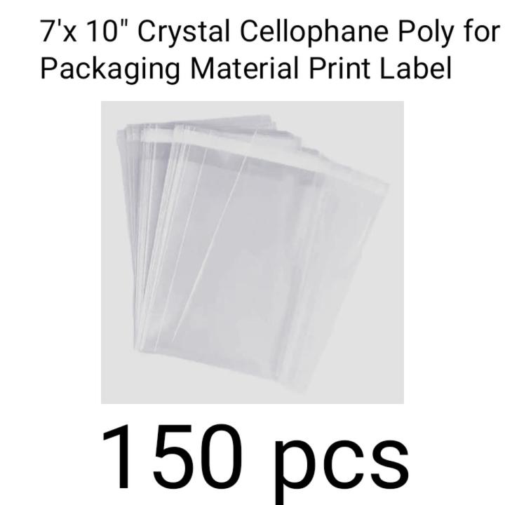 (7" x 10") 150 pcs Crystal Cellophane Poly for Packaging Material Print Label