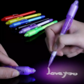 Luminous Light Pen Invisible Ink Magic UV Light Money Detector Pen 2 In 1 Combo Purple Light Drawing Learning Education For Kids. 