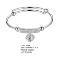 Cuff Brelet Smooth Lucky Beads Bell Carved Retro Bangle. 