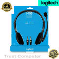 Logitech H110 Wired Headset, Stereo Headphones with Noise-Cancelling Microphone, 3.5-mm Dual Audio Jack, PC/Laptop - Black - Headphone - Ear Phone. 