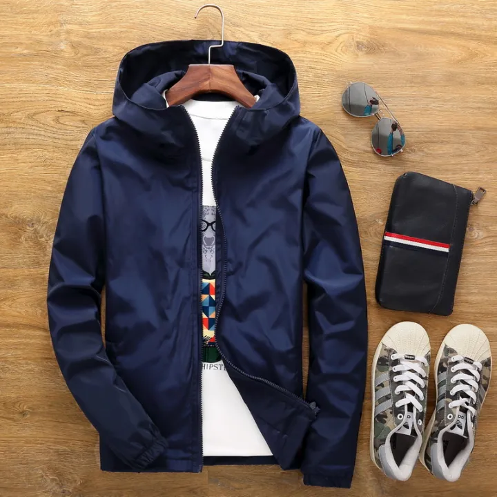 Men's%20New%20Coat%20Outdoor%20Casual%20Wear%20Shell%20Jacket%20Spring%20and%20Autumn%20Windproof%20Jacket%20Hooded%20Solid%20Color%20Printing%20Advertising%20Clothing%20-%20Image%204
