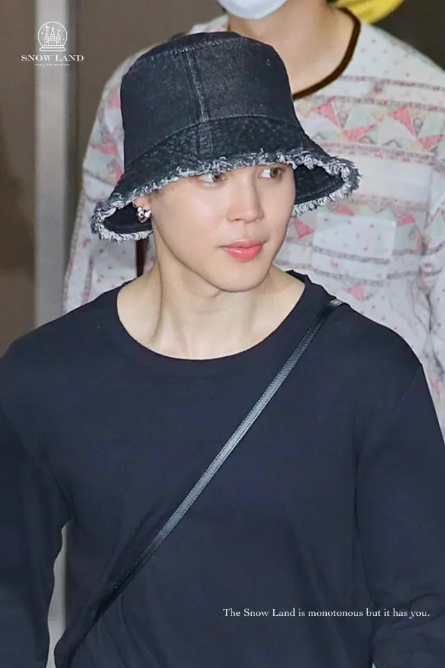 PROOF BTS Jimin bucket hat vintage raw-edged denim bucket hat