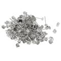 100Pairs Earrings Studs and Backs Flat Iron Earrings Posts Jewelry Making. 
