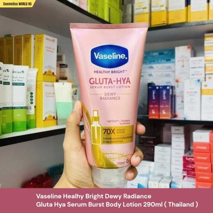 Vaseline Healhy Bright Gluta Hya Serum Burst Body Lotion Dewy Radiance 290ml  ( Thailand )