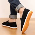 Old Beijing cloth shoes embroidered canvas shoes Chinese style casual Korean version of the trend society versatile cow tendon sole breathable men's shoes.