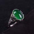Women Ring Adjustable Green Agate Rings for Men. 