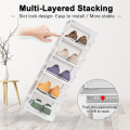 Shoe Storage Box, Clear Transparent Shoe Storage Boxes Hard Plastic Stackable Organiser Containers Bins Easy to Use White. 