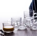 Everyday Use Good Quality Tea coffee Cup set Crystal Clear transparent Beautiful unique design Premium Cup Set 6 Piece 150 Ml. 