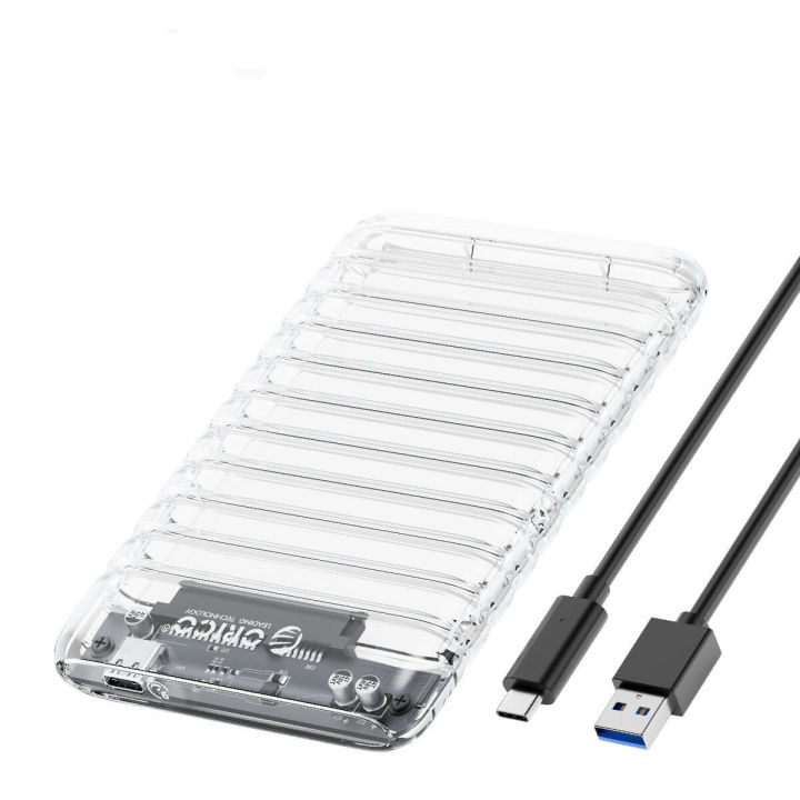 ORICO 2.5 inch Transparent ATA to USB3.0 / Type-C Hard Drive Case olid tate Drives Enclosures for PC Laptop Up to 6TB