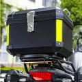 LI Motorcycle Top Box, Lockable Helmet Luggage Storage Rear Tour Box With Reflective Design, Waterproof Storage Carrier Case, Universal Accessories. 