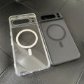 Transparent Shockproof PC+TPU Magsafe Case For Google Pixel 8 Pro Pixel8 Pro Frosted Magnetic Wireless Charging Phone Back Cover.