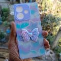 Cute Butterfly Purple Back Cover for Oppo A3X – 3D Bow Design, Shockproof Hard TPU Phone Case.