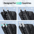 LENCENT All-in-One Charger Universal Travel Adapter with 1 Outlet 3X USB International Power Converter for 220+ Countries Pakistan,UK, USA, Australia, Europe USA Plug Adapter, 2300W Cruise Ship Approved. 