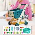 Kids Shopping Cart Trolley Set Learning Shopping Skills Interactive Playing Pretend Games Realistic.