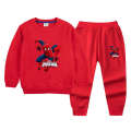 Spider Man clothing children's pure cotton hoodie set boys' autumn handsome long sleeved top and pants two piece set.