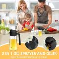 2-in-1 Oil Sprayer & Oil Dispenser Bottle 500ml | Glass Cooking Oil Spray Bottle for Kitchen, BBQ, Air Fryer & Salad Dressing.